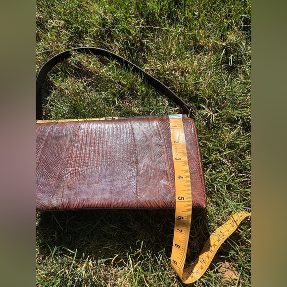 50s Vintage Brown Lizard Skin Purse - Picture 10 of 11